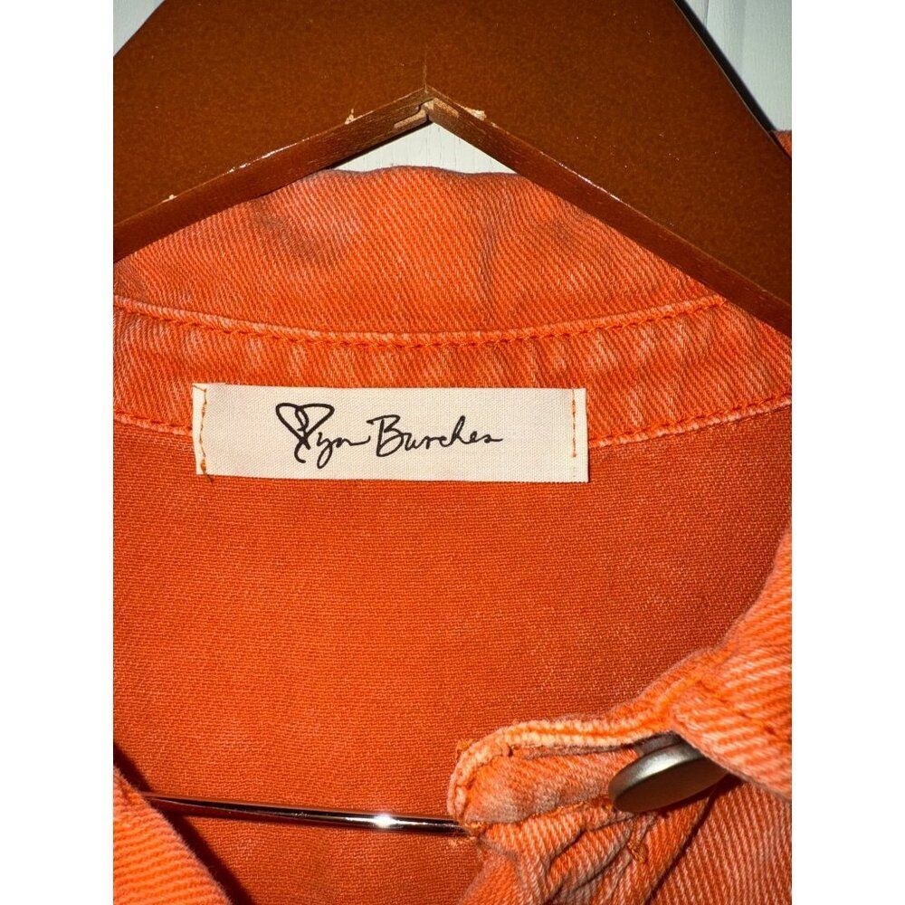 NWT SWEET DUET DISTRESSED DENIM ROMPER IN ORANGE Size Large - Picture 10 of 16